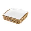 Korb m. Porzellanschale, beige, 15.5x15.5x3.5 cm