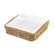 Korb m. Porzellanschale, beige, 15.5x15.5x3.5 cm