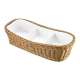 Korb m. Porzellanschale, beige, 31.5x13.5x7.5 cm