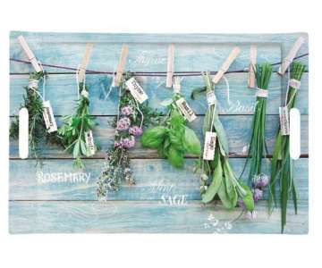 Hanging Herbs Tablett m. Griffen 49x34 cm
