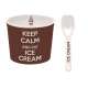 Keep Calm Porzellan Eisbecher, braun,  8.5 cm