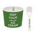 Keep Calm Porzellan Eisbecher, grn,  8.5 cm