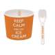 Keep Calm Porzellan Eisbecher, orange,  8.5 cm