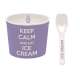 Keep Calm Porzellan Eisbecher, violett,  8.5 cm