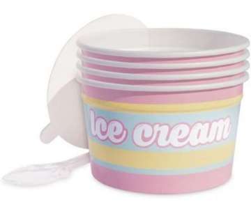 Glac Becher 4Stk. + 4 Lffel