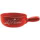Fondue Caquelon rot mit Dekor Switzerland 22cm