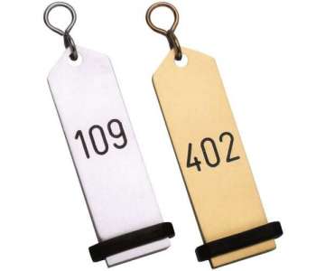 Hotel-Schlsselanhnger 10 cm, Leichtmetall Eloxiert Silber,