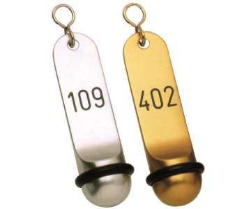 Hotel-Schlsselanhnger 11,5 cm, Leichtmetall eloxiert Gold,