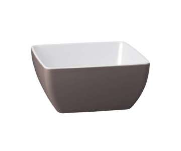Schale Pure Bicolor 9x9cm H: 4cm, taupe/weiss