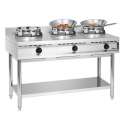 Gas-Wokherd GWWH3, 3 Hochleistungs-Brenner  10 kW