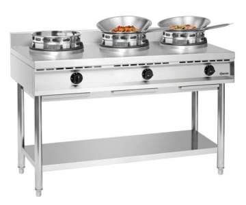 Gas-Wokherd GWWH3, 3 Hochleistungs-Brenner  10 kW