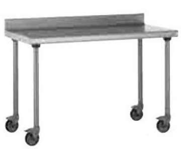 Edelstahltisch 1800x800mm h: 900mm, auf Rollen, mit Tablar