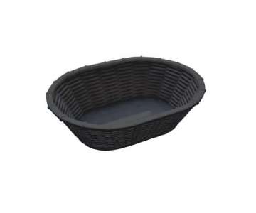 Brot- und Obstkorb oval 23x17cm, schwarz