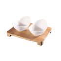 PRODEGA Snack Set 2 Schalen 19cm oval+Bambus Tablett