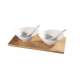 PRODEGA Appetizer-Set 2xSchale 13cm m. Lffeln+Bambus Sockel
