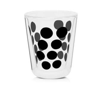 Dot Dot Kaffeeglas schwarz, doppelwandig 20 cl