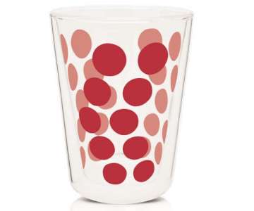 Dot Dot Teeglas rot, doppelwandig 35 cl