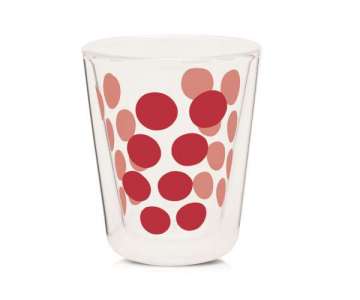 Dot Dot Kaffeeglas rot, doppelwandig 20 cl