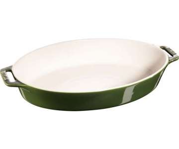 Keramik Auflaufform oval, basil 4.0l / 37 cm