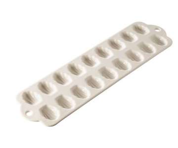 Madeleineform f. 18 Stk., 36x11x1.5 cm, creme