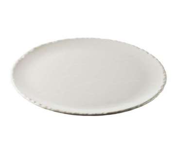 Platte rund,  26.8 cm,  H: 1.5 cm, Schiefer-Stil, weiss