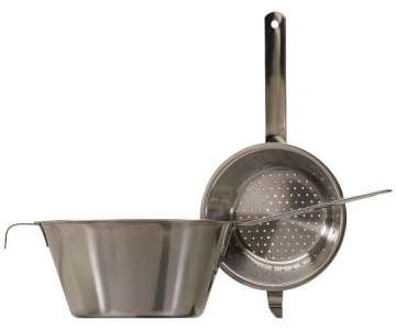 Sieb 22cm h:10.5cm, flacher Stiel