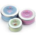 Cake-Dosen Set 3-tlg. Retro-1960s,  25.5/22/17 cm
