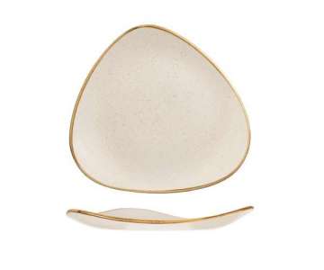 Stonecast Weiss Triangel Teller flach 26.5cm