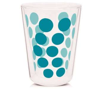 Dot Dot Teeglas aqua blau, doppelwandig 35 cl