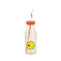 Soda Flasche m. Trinkhalm coral/Emoticon yummy 55cl