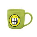 Smiley Porz. Espressotasse grn/Emoticon breit.Grinsen 7.5cl