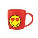 Smiley Porz. Espressotasse rot/Emoticon love 7.5cl