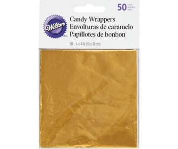Verpackungsfolie gold, 6 Stk., 10x10 cm