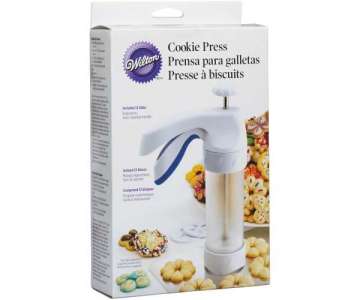 Cookie Presse m. 12 Aufstzen, weiss