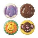 Candy Mold 8er Rund, Tierkpfe (Lwe/Elefant/Affe/Br)