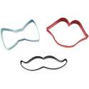 Ausstechformen, Lippe/Schnauz/Fliege, 3er Set