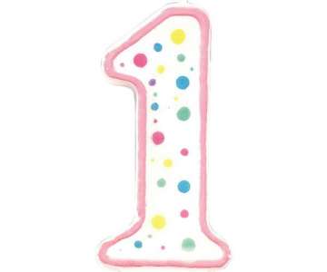 Kerzen Nummer 1, pink