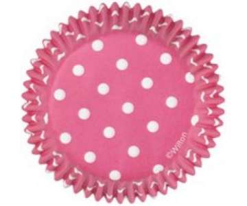 Cupcake Backfrmchen, pink/weiss gepunktet, 75 Stk.