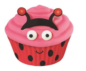 Dekorations Kit fr Cupcakes, Marienkfer 48 tlg.