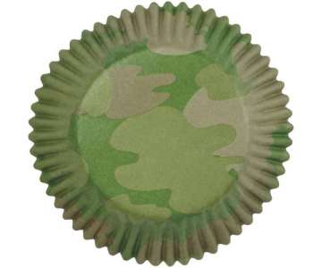 Cupcake Backfrmchen Camouflage, grn, 75 Stk.