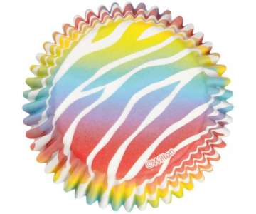 Cupcake Backfrmchen Zebra, farbig, 75 Stk.
