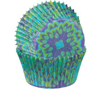 Cupcake Backfrmchen Pfau, 75 Stk.