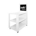 Tisch mit Rollen, weiss 1.16x1.01x0.74 m