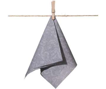 Serviette 40x40cm, grau floral, 20 Stk.