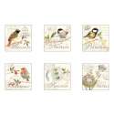 Oiseau Untersetzer Kork 6er Set assort., 10.5 cm