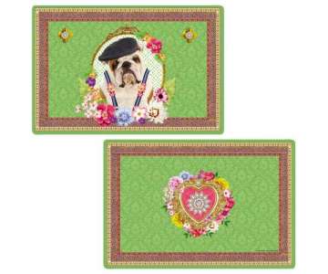 Fancy Animals Bulldogge Tischset doppelseitig 45x30 cm