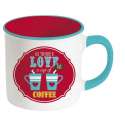 Retro Break Coffee Keramikbecher 300 ml, rot