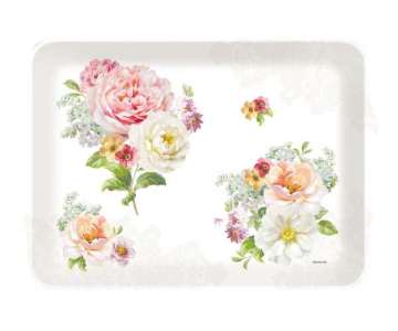 Romantic Lace Tablett m. Griffen 33x22 cm