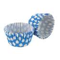 Cupcake Formen weiss/blau gepunktet, blau, 32 Stk.