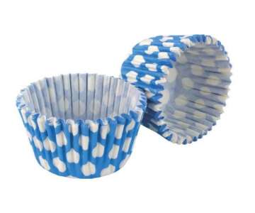 Cupcake Formen weiss/blau gepunktet, blau, 32 Stk.